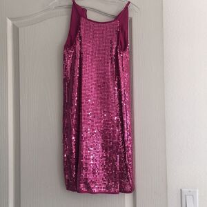 Pink Sequin Single Girls Dress
